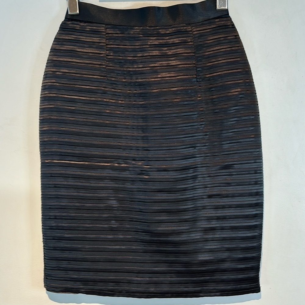 Vintage Dior Boutique Paris black silk pleat pencil skirt size small (26)